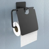 Buffer® Kendiliğinden Yapışkanlı Siyah Paslanmaz Metal Kapaklı Tuvalet Kağıtlığı Aparatı - 5