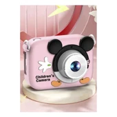 Mini 1080p Hd Çocuk Kamera Dijital Fotoğraf Makinesi 2.0 Inç Ekran 5 Adet Oyun Pembe - 1