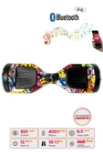Elektrikli Kaykay Scooter Hoverboard 6.5 Inch Kurukafa Grafity Desenli Akıllı Denge D01 thumbnail 3