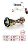 Elektrikli Kaykay Scooter Hoverboard 6.5 Inch Kurukafa Grafity Desenli Akıllı Denge D01 thumbnail 2