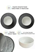MatGo Pati Kedi Köpek Beslenme Mama Su Kabı Kaymaz Silikon Matlı Seramik Kaseli 500Ml Hacimli 2’li Set thumbnail 3