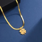 Altın Dilek Altın Kaplama Yonca Şeklinde Kadın Kolye thumbnail 2