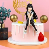 Anime PVC Heykeli - Siyah Saçlı ve Beyaz Kıyafetli Kız thumbnail 3