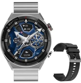 Dt3 Mate Akıllı Saat 2022 1.5 Inç Tam Dokunmatik Çift Kordon Bt Çağrı-Gümüş thumbnail 4