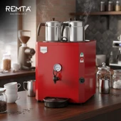 Remta 3 Demlikli Jumbo Çay Makinesi Şamandıralı 40 Lt - Kırmızı Renk DE10S - De10s thumbnail 2