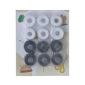 Masura İpli 12'li Plastik Siyah-beyaz - 1