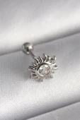 Litae Trend BFS 316L Çelik Gümüş Renk Zirkon Taşlı Güneş Tragus Piercing - 1