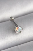 Litae Trend BFS 316L Çelik Gümüş Renk Zirkon Taşlı Kalp Tragus Piercing - 1