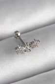 Litae Trend BFS 316L Çelik Gümüş Renk Zirkon Taşlı Çiçek Tragus Piercing - 1