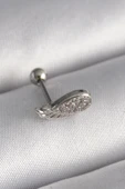 Litae Trend BFS 316L Çelik Gümüş Renk Zirkon Taşlı Kanat Tragus Piercing - 1