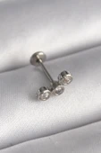 Litae Trend BFS 316L Çelik Gümüş Renk Zirkon Taşlı Tragus Piercing - 1