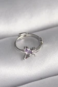 Litae Trend BFS 316L Çelik Gümüş Renk Zirkon Taşlı Kelebek Model Tragus Piercing - 1