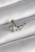 Litae Trend BFS 316L Çelik Gümüş Renk Zirkon Taşlı Tragus Piercing - 1