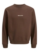 JORNORREBRO EMB SWEAT CREW NOOS Deep Mahogany Deep Mahogany XL thumbnail 4