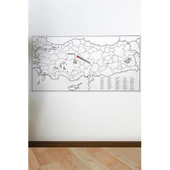 Yazılabilir Türkiye Haritası Manyetik Duvar Stickerı 110 X 56 Cm - 4