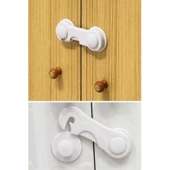 Buffer® Bebek Çocuk Güvenliği Çekmece Ve Dolap İçin Kendiliğinde Yapışkanlı Vidasız Kapak Kilidi - 5