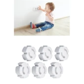 Buffer® Bebek Çocuk Priz Koruma Kapağı (6 Adet) Çocuk Güvenliği, Priz Muhafazası, Priz Kapatıcı - 6