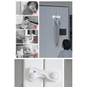 Buffer® Bebek Çocuk Güvenliği Çekmece Ve Dolap İçin Kendiliğinde Yapışkanlı Vidasız Kapak Kilidi - 7