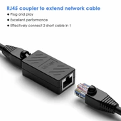 Anunnaki RJ45 Coupler Extender Ethernet Kablo Bİrleştirici Adaptör - CAT5/CAT6 Uyumlu Tak-Çalıştır thumbnail 4