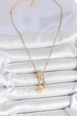 Litae Trend BFS 316L Çelik Gold Renk Zirkon Taşlı Sallantı Fotoğraf Makinası Figür Charm Kadın Kolye - 2
