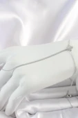Litae Trend BFS Pirinç Gümüş Renk Su Yolu Zirkon Taşlı İşlemeli Yonca Model Kadın Şahmeran - 1