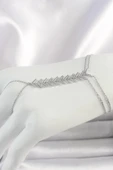 Litae Trend BFS Pirinç Gümüş Renk Zirkon Taşlı V Model Kadın Şahmeran - 1