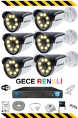 SNRELK  HAMA 6 Kameralı Gece Renkli Dış Mekan 320 Gb Güvenlik Kamerası Sistemi thumbnail 1