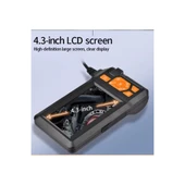 Ekranlı 3 Kameralı 10 Mt Hafıza Kart Destekli Sert Kablo Yılan Endoskop Kamera 8 Mm 4.3 Inc - 4