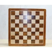 Özel Vernikli Mıknatıs Taşlı Ahşap Katlanabilir Kutulu Satranç Oyunu 30 Cm G223 - 3