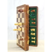 Mıknatıs Taşlı Ahşap Katlanabilir Kutulu Satranç Oyunu 40 Cm G225 - 3