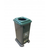 Sıfır Atık Geri Dönüşüm Atık Kutusu 2'li Set Plastik ve Cam-70 lt - 2