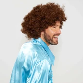 Kahve Renk Kıvırcık Afro Bonus Peruk - 3