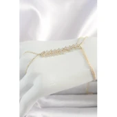 Pirinç Gold Renk Zirkon Taşlı V Model Kadın Şahmeran - Tj-sn631 Tg-53-vice/(1395) 4158 - 1