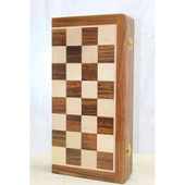 Mıknatıs Taşlı Ahşap Katlanabilir Kutulu Satranç Oyunu 40 Cm G225 - 2