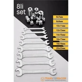 Litae Trend BFS   Açık Uçlu Anahtar Seti - İki Ağızlı Anahtar - İki Ucu Açık Vanadium Çelik Anahtar 8 li SET - 1