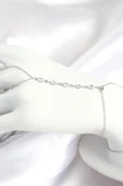 Litae Trend BFS Pirinç Zirkon Taşlı Y Model Gümüş Renk Kadın Şahmeran - 1