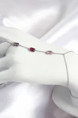 Litae Trend BFS Pirinç Renkli Zirkon Taşlı Dikdörtgen Model Gümüş Renk Kadın Şahmeran - 1