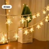 Buffer® 20 Adet Mini Yıldız Led 5 Metre Günışığı Rengi Dekoratif Led thumbnail 3