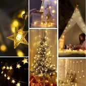 Buffer® 20 Adet Mini Yıldız Led 5 Metre Günışığı Rengi Dekoratif Led thumbnail 4