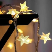 Buffer® 20 Adet Mini Yıldız Led 5 Metre Günışığı Rengi Dekoratif Led thumbnail 5