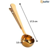 Buffer® Mandallı Kahve Ölçü Kaşığı Gold Çok Fonksiyonlu Paslanmaz Çelik Kaşık - 6