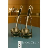Litae Trend BFS  Inox Kepçe Standı - 2 li Kaşık Kepçe Standı- Profesyonel Şef Tasarımı - 1