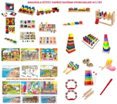 35’Li Montessori Ahşap Kavram Oyuncak Eğitici Puzzle Yapboz Seti - 1