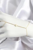 Litae Trend BFS Pirinç Zirkon Taşlı Yonca Model Gold Renk Şahmeran - 1