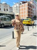 Hırka pantolon alt üst triko takım vizon - 5