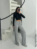 Fitilli şardonlu pantolon gri a4058 thumbnail 1