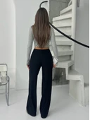 Fitilli şardonlu pantolon siyah a4058 - 2