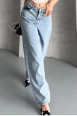 Baggy kar yıkama buz mavi jeans pantolon d2007 thumbnail 2