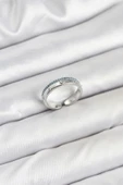 Litae Trend BFS Pirinç Gümüş Renk Sıralı Zirkon Taşlı Kutup Yıldızı Model Kadın Yüzük - 1