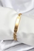 Litae Trend BFS 316L Çelik Gold Renk Yazı Yazmaya Uygun Kadın Bileklik - 1